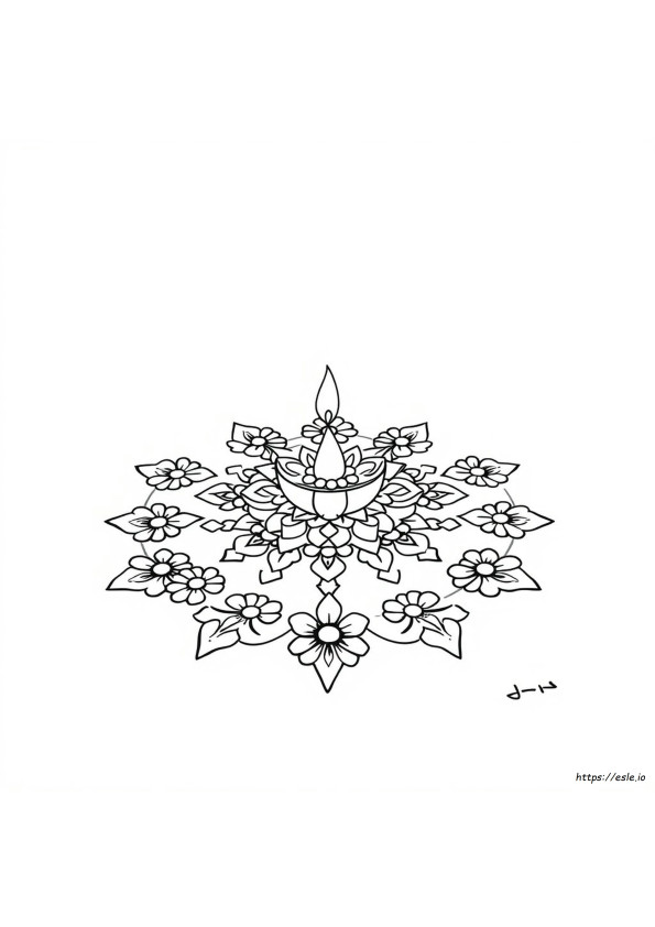 Simple Rangoli Design For Colouring