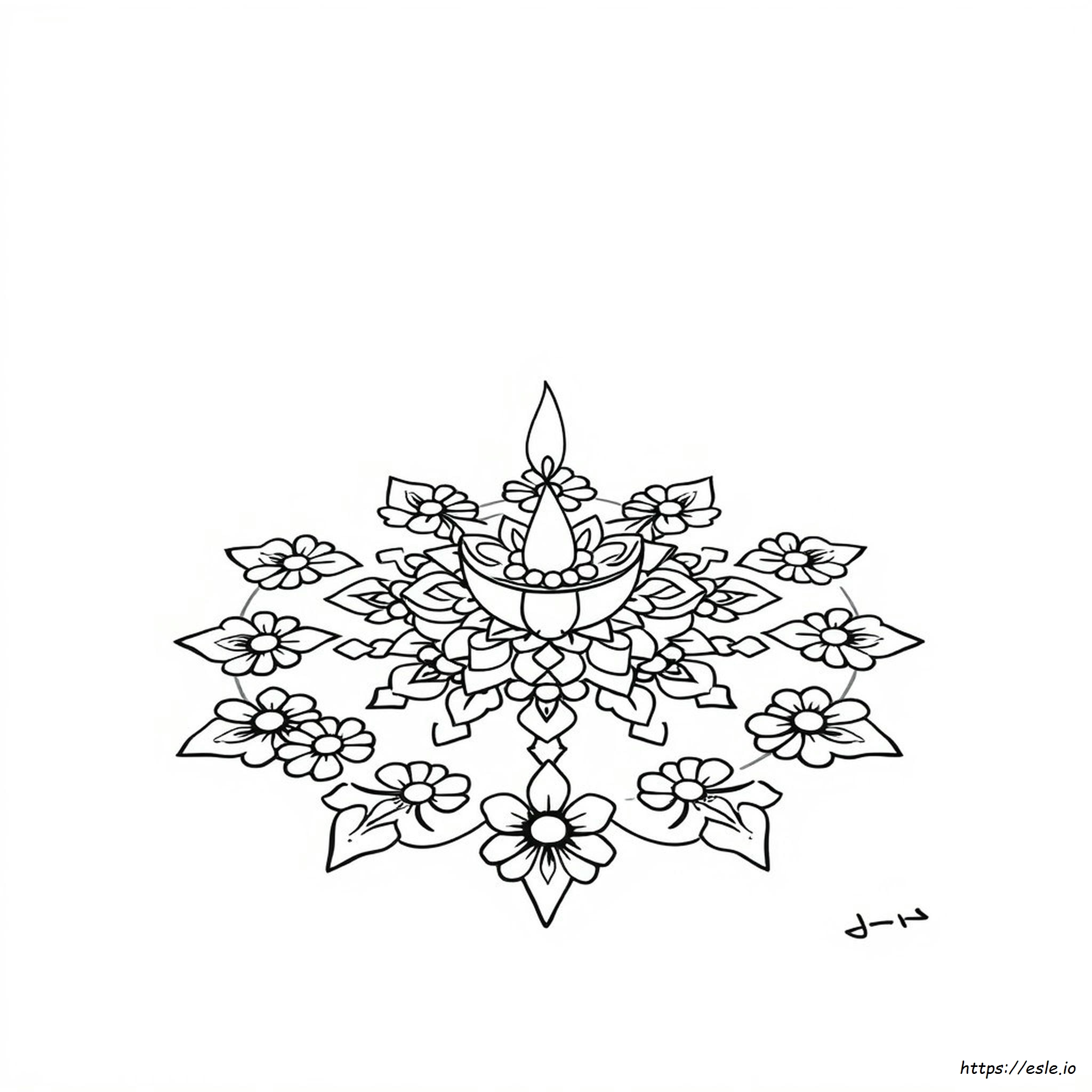 Dessin Simple De Rangoli Pour Coloriage À Imprimer