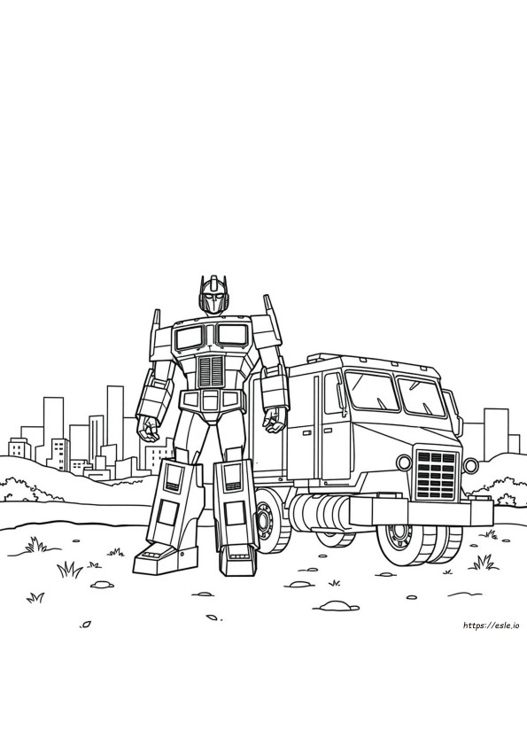 Movie Optimus Prime Coloring Page