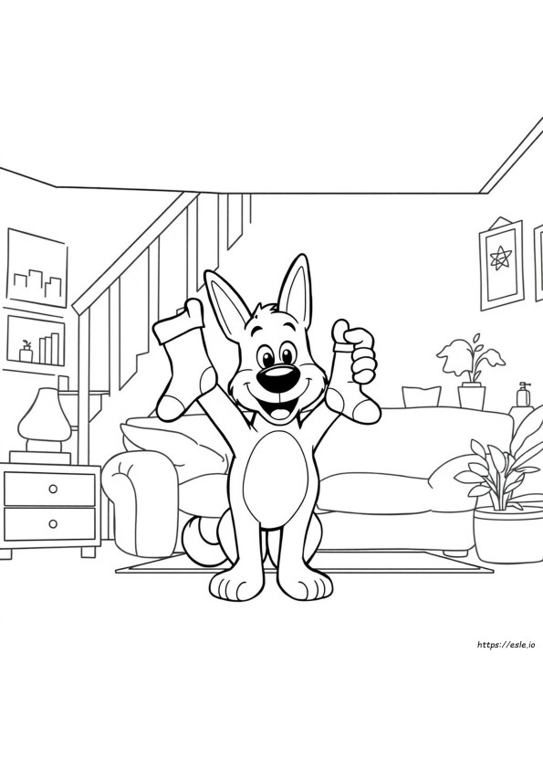 Socks A Bluey-Ból Színező Oldal