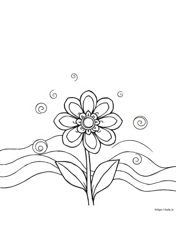 Groovy Bloem Kleurplaat