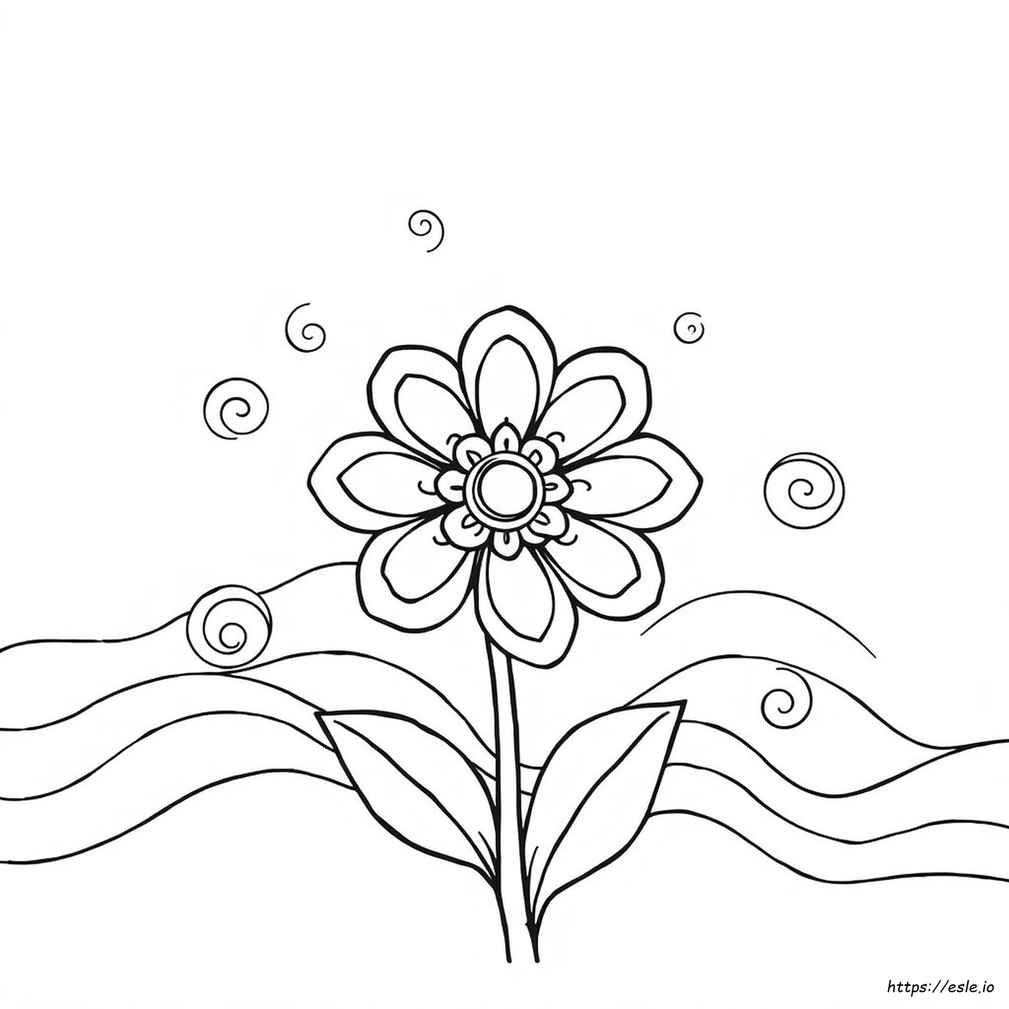 Groovy Flower Coloring Page