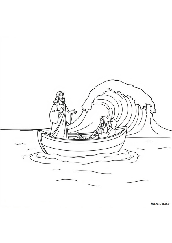Jesus Calms The Storm Coloring Sheet