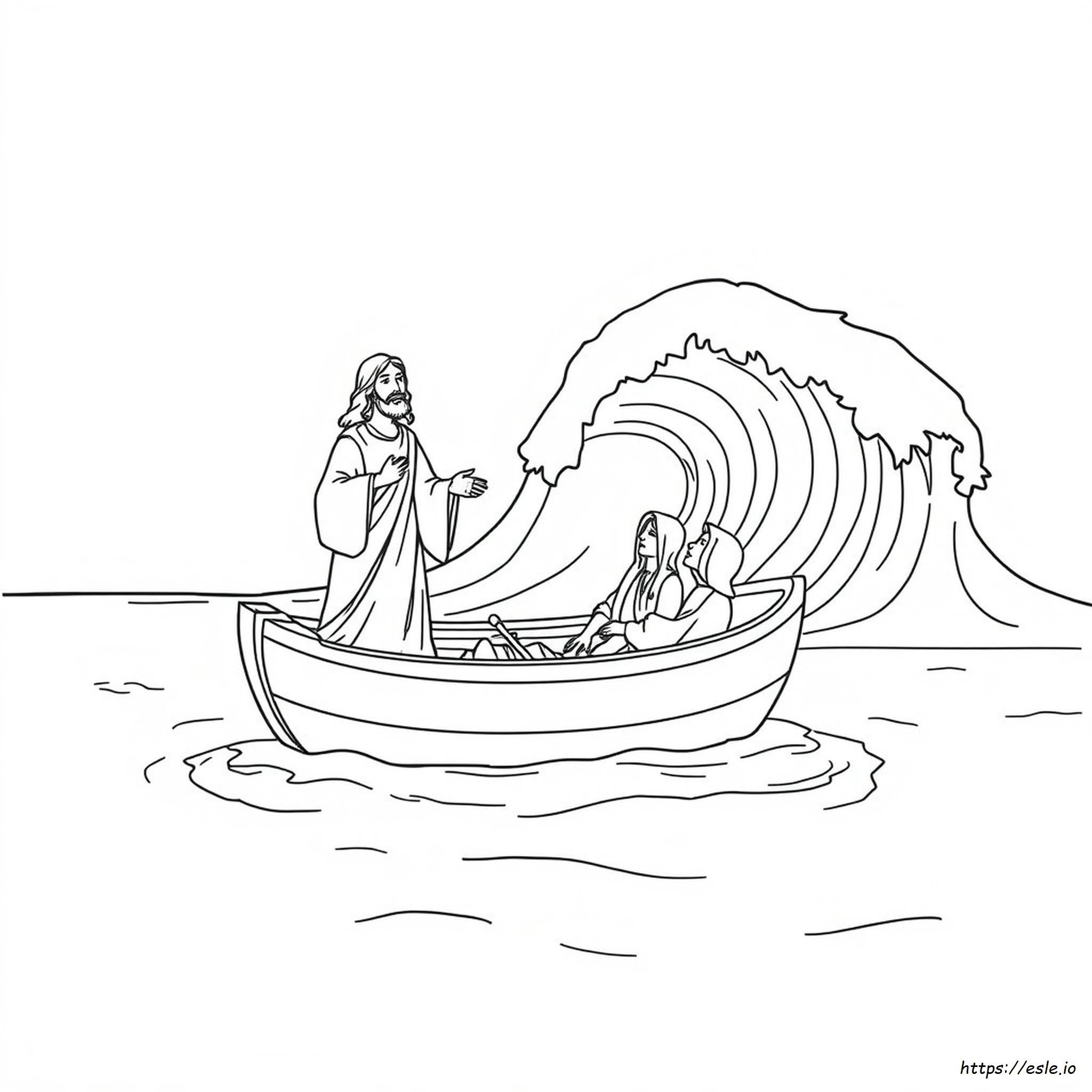 Jesus Calms The Storm Coloring Sheet