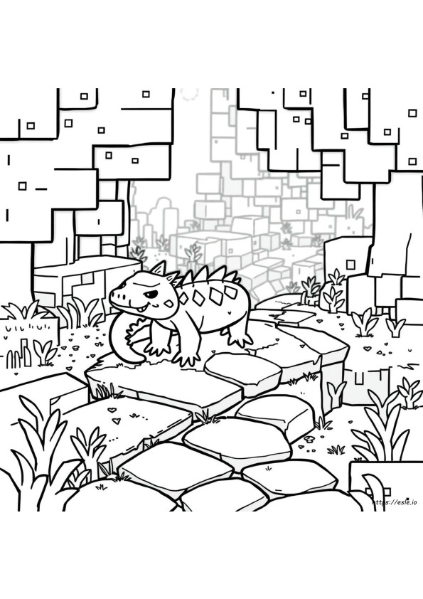 Minecraft Axolotl Colouring Pages