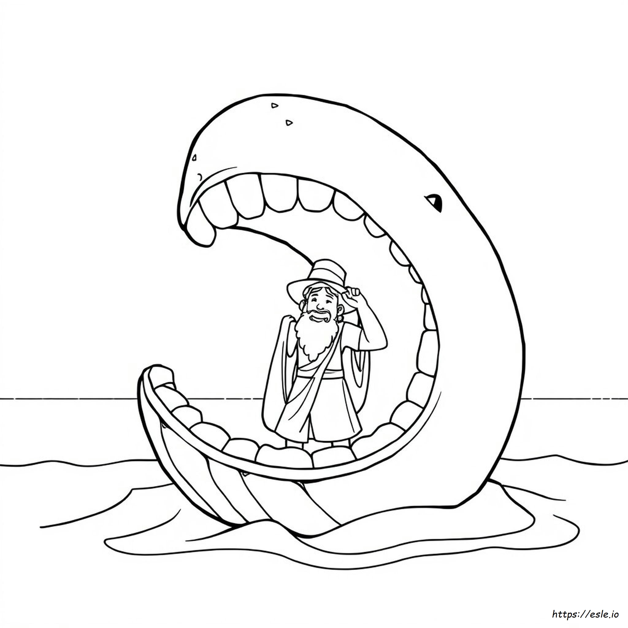 Jonah And The Whale Colouring Page