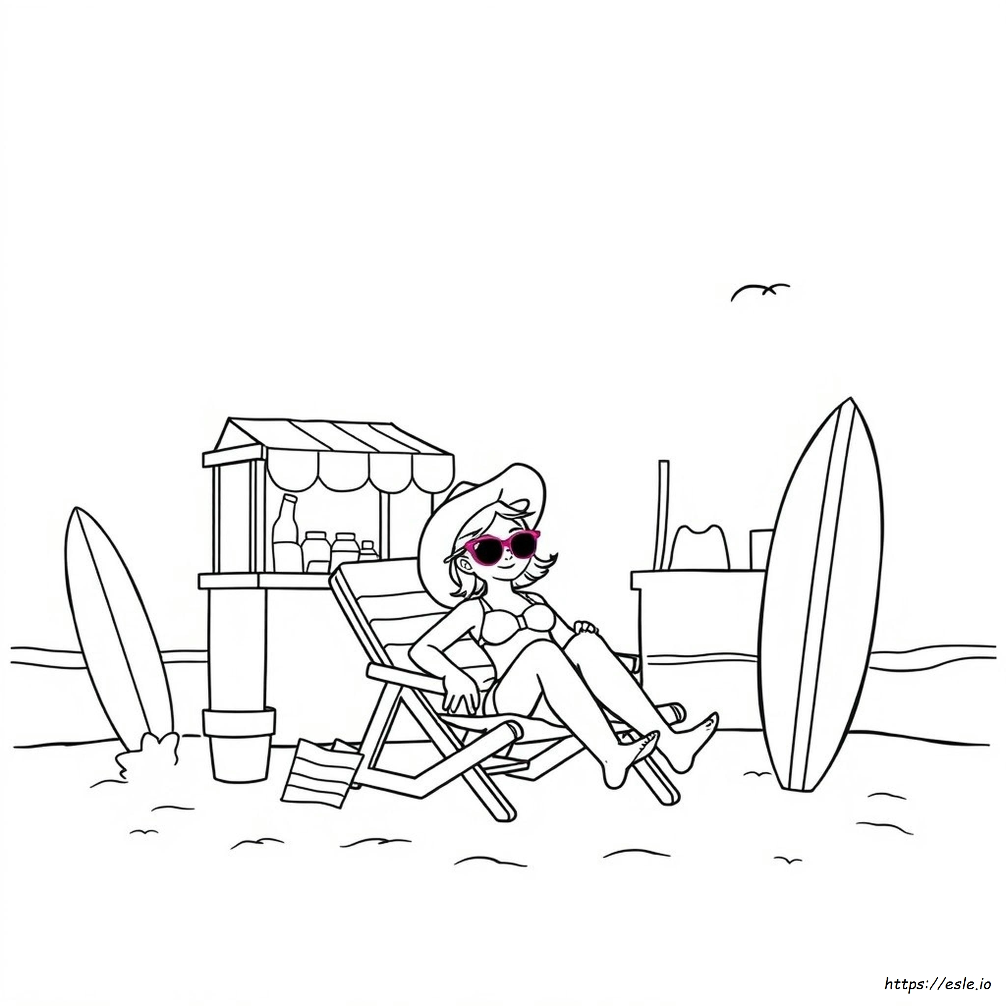 Preppy Beach Coloring Pages