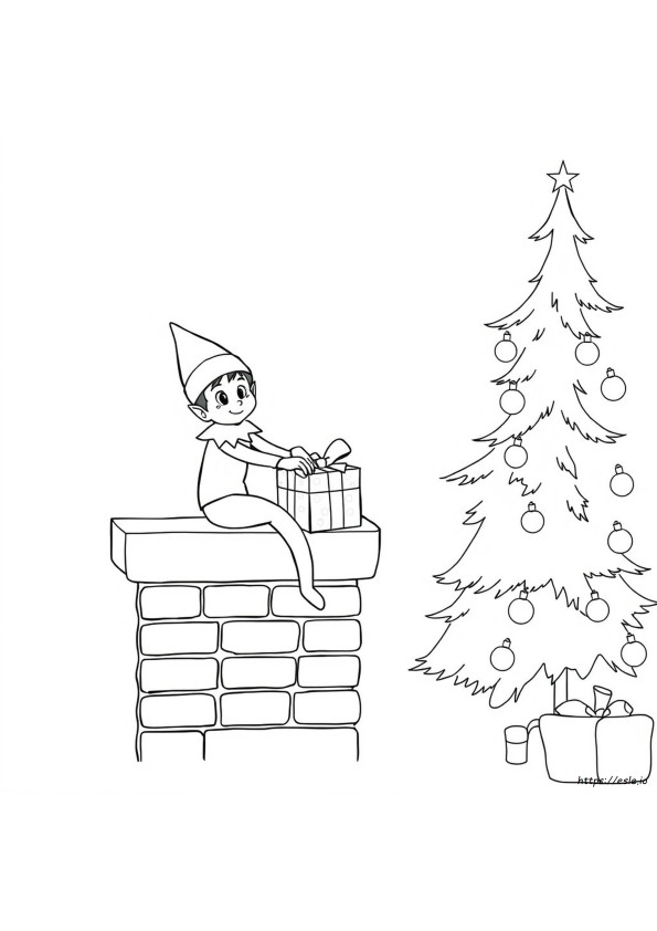 Printable Elf On Shelf Coloring Page