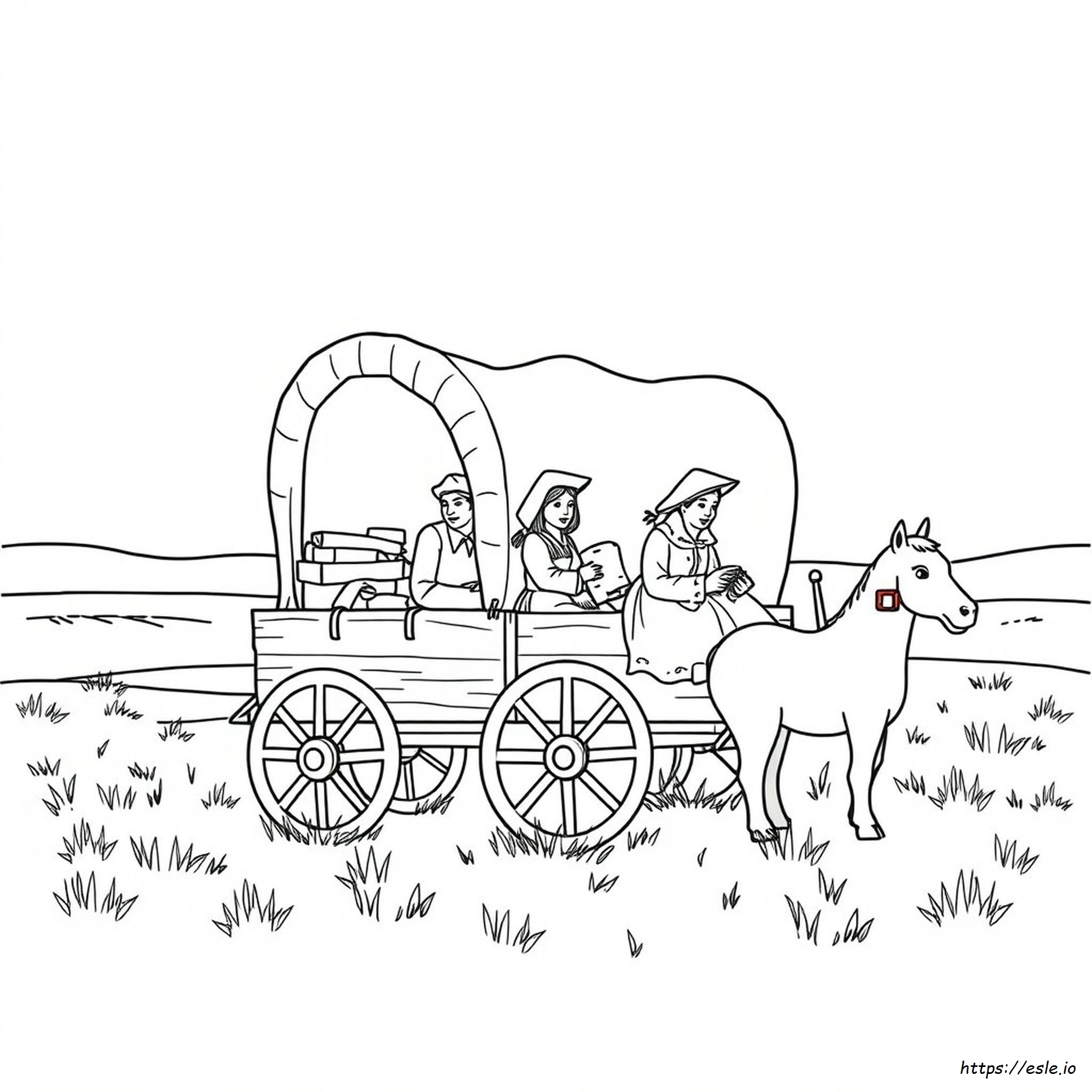 Pioneer Wagon Coloring Page