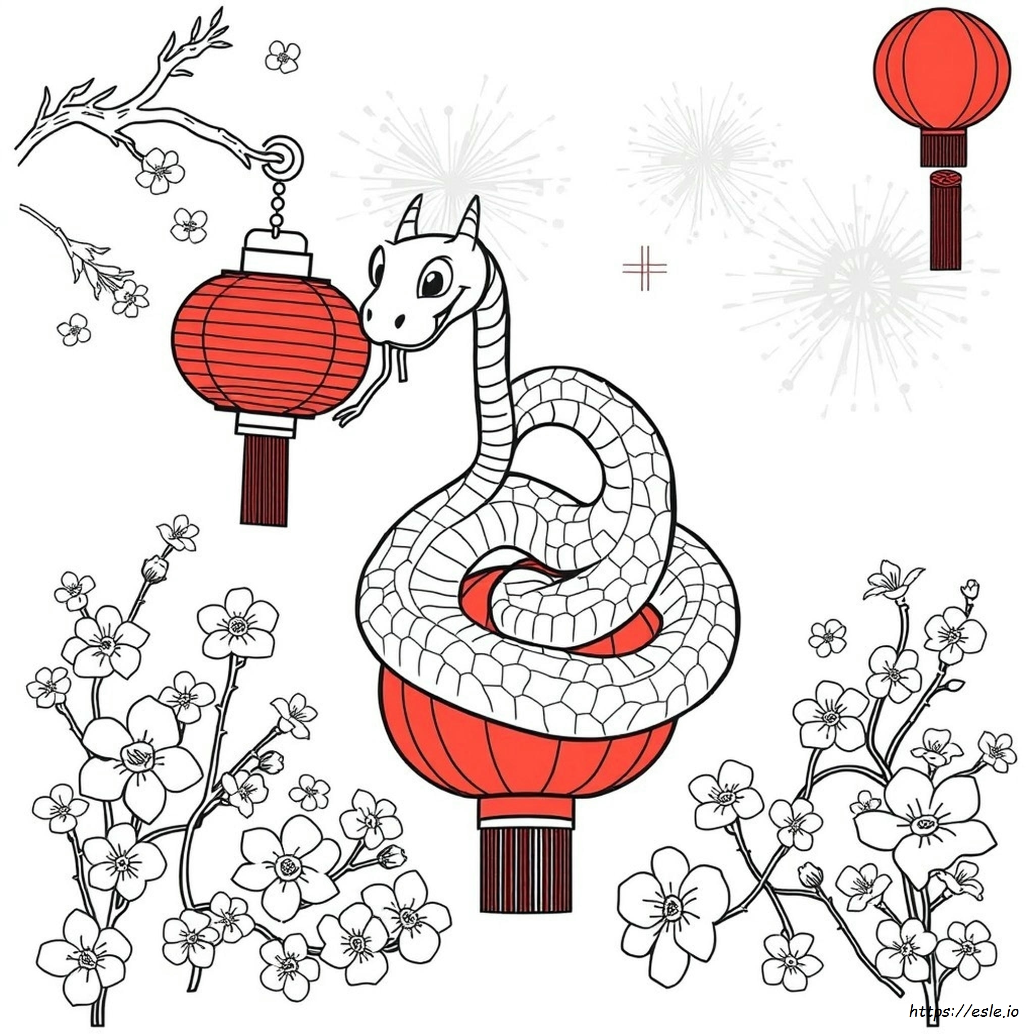 Chinese New Year Coloring Pages Year Of The Snake