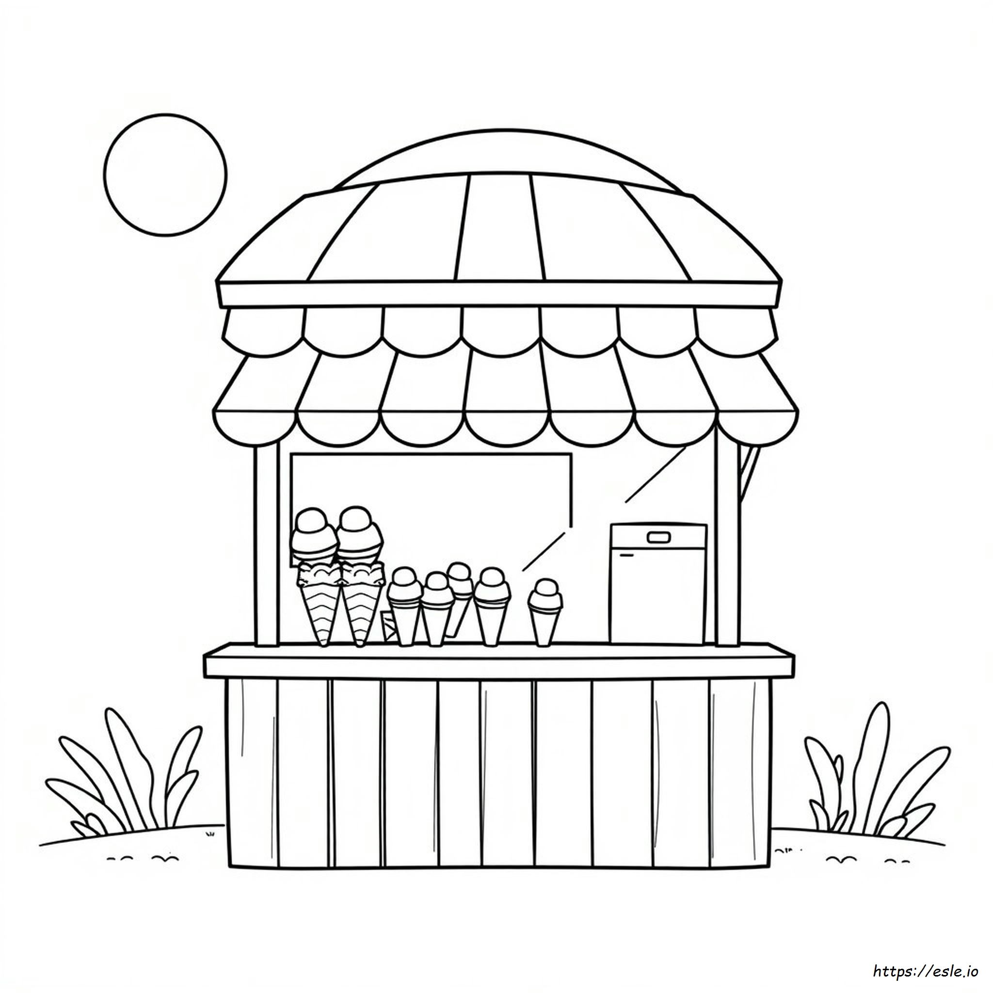 Ice Cream Stand Coloring Page