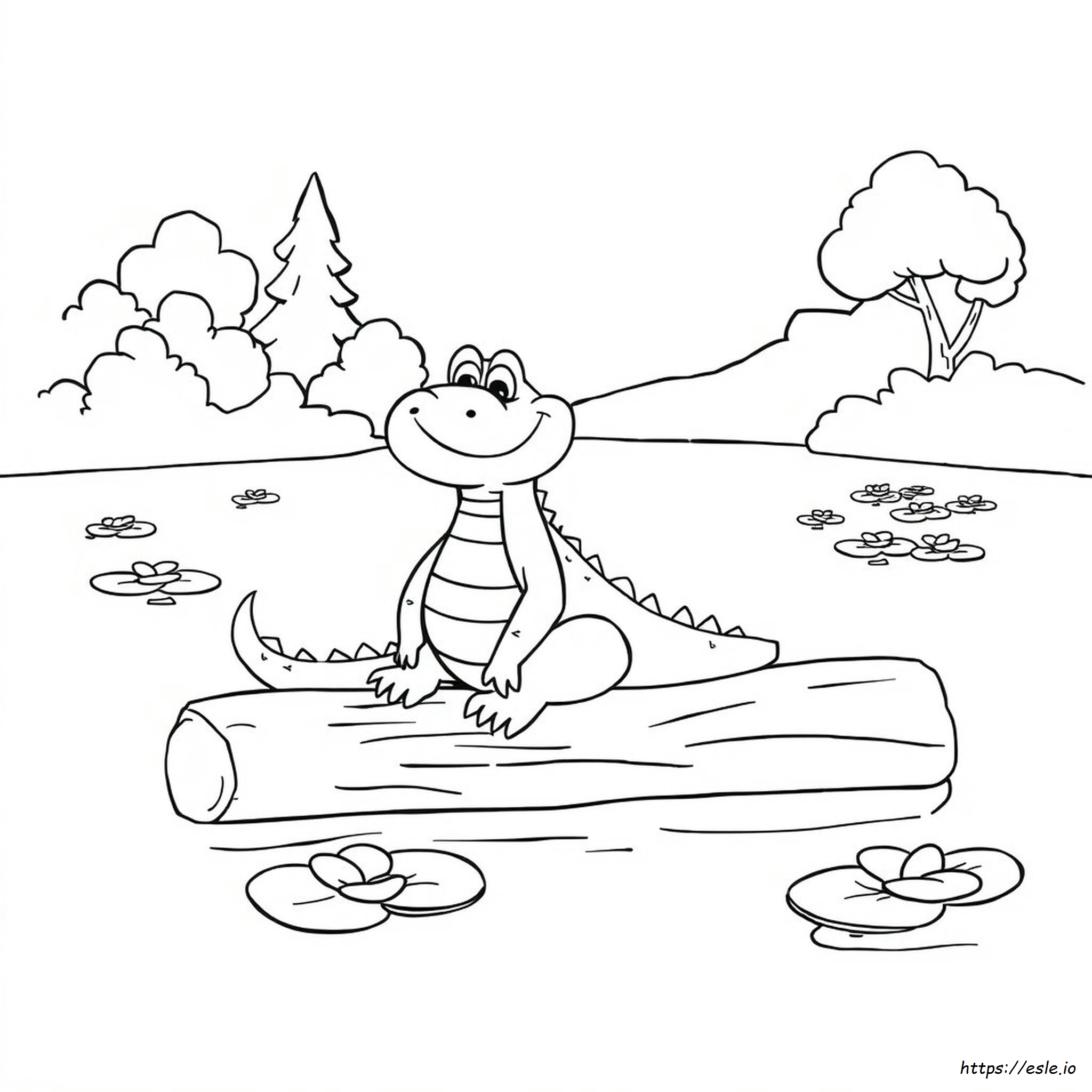 Crocodile Cartoon Coloring