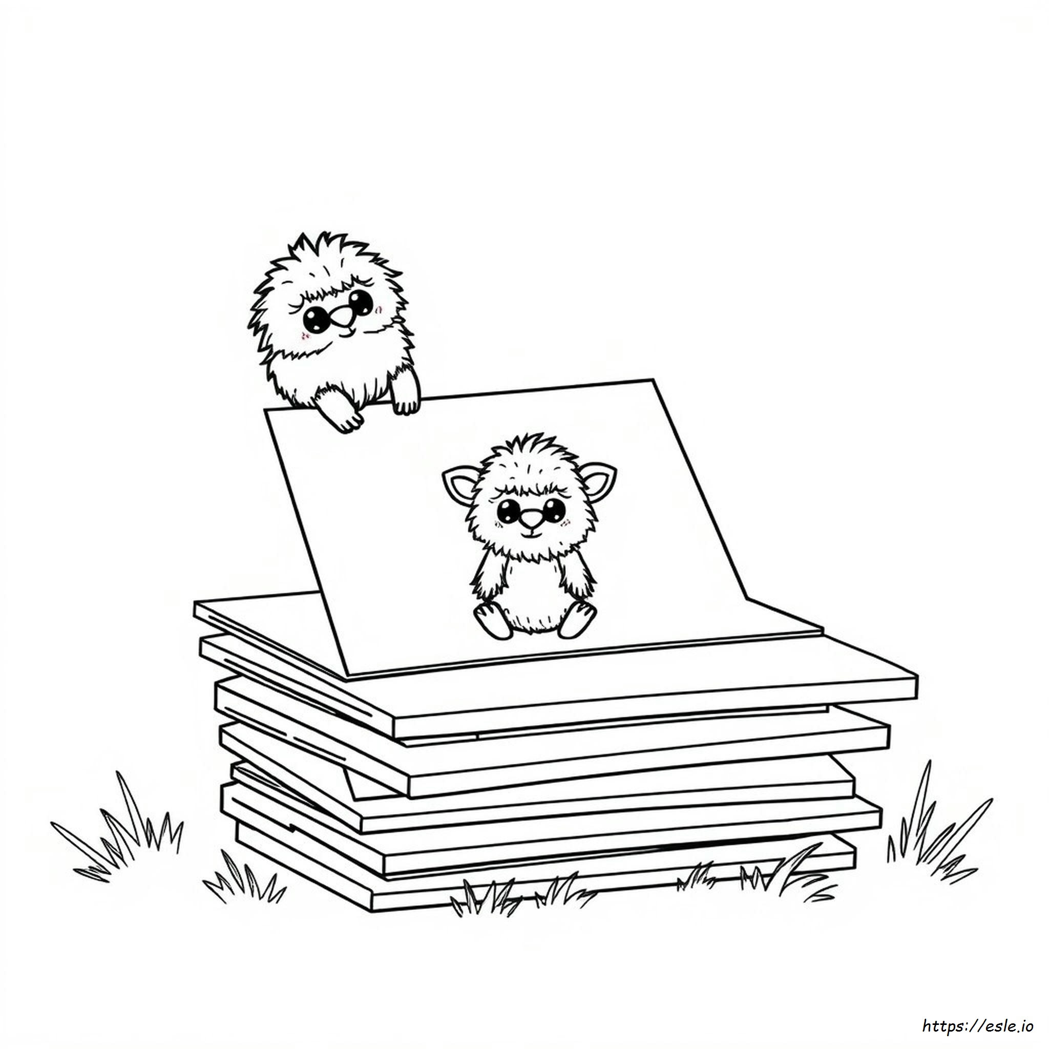 Black Fuzzy Coloring Posters