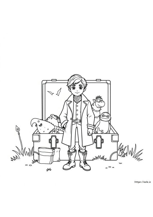 Newt Scamander Coloring Pages