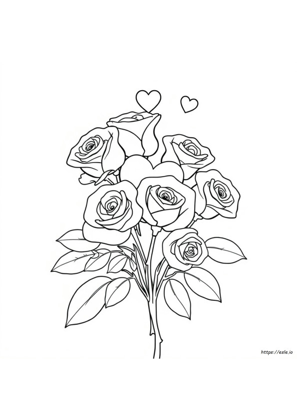 Coloring Pages Of Roses And Hearts
