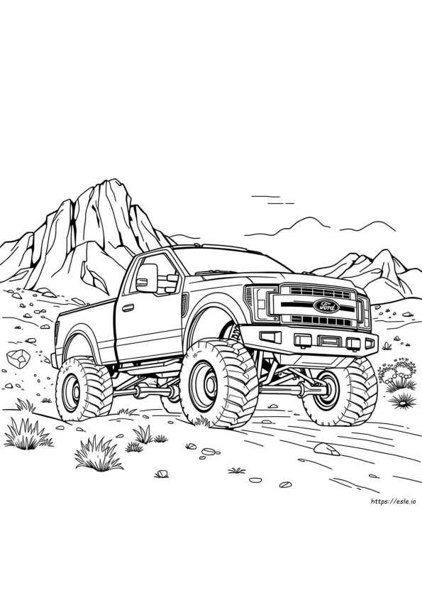 Jacked Up Ford Truck Coloring Pages