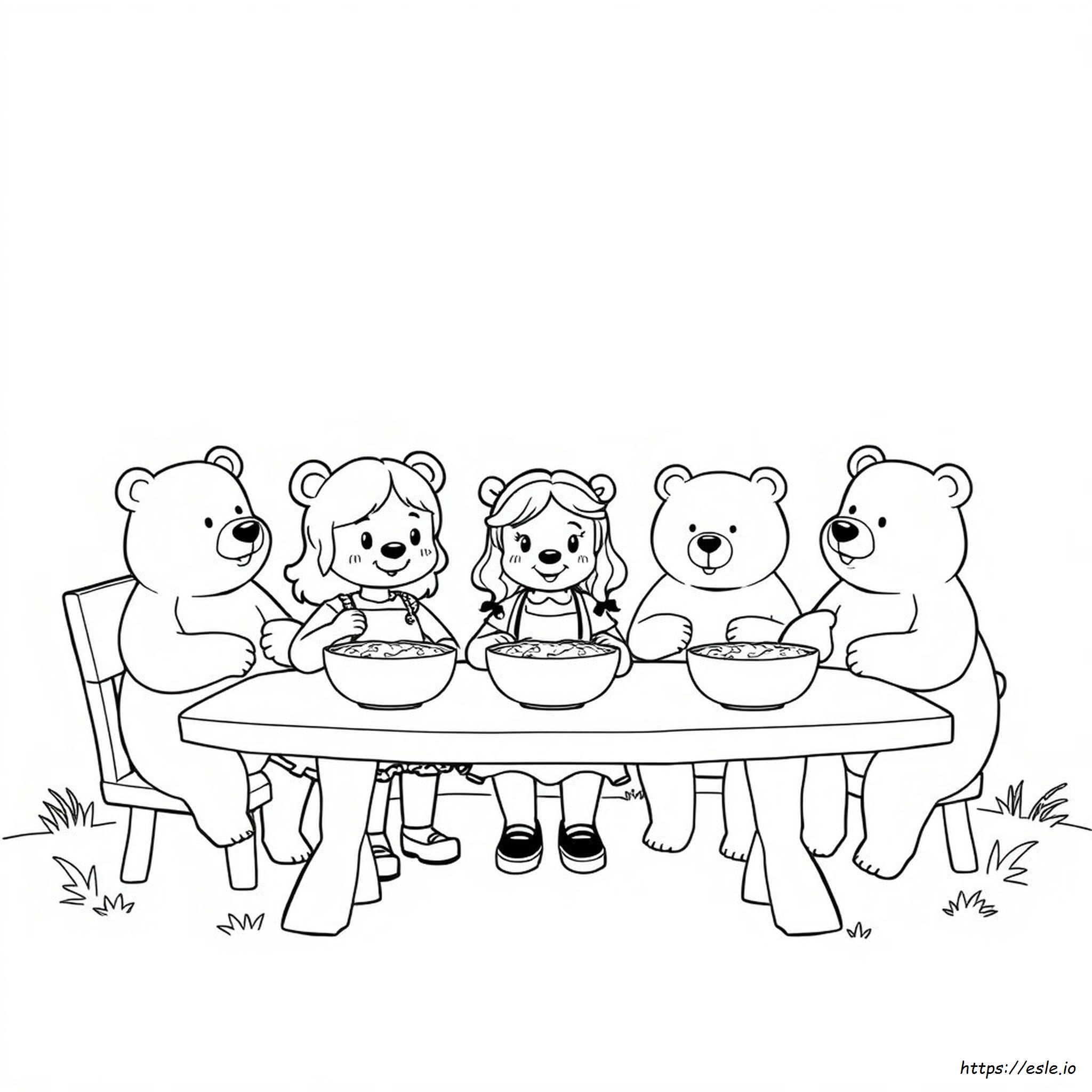 Goldilocks And The Three Bears Coloring Page