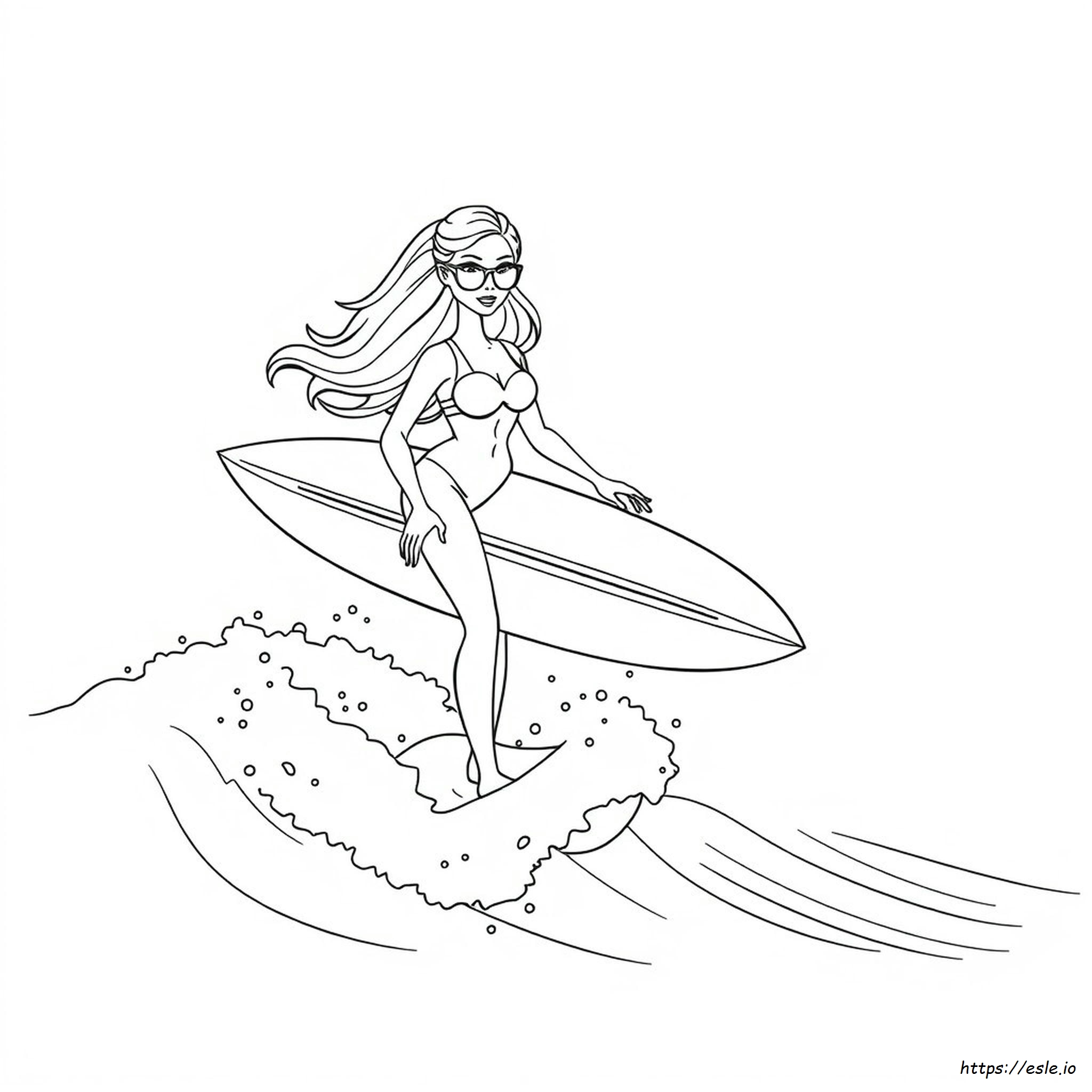 Barbie Surfer Coloring Pages