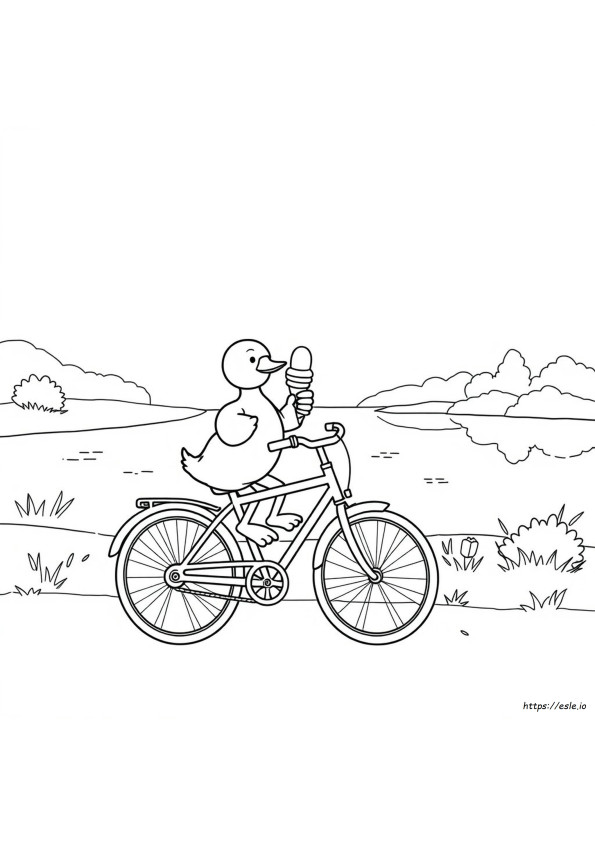 Coloriage Canard Poursuivant Velo
