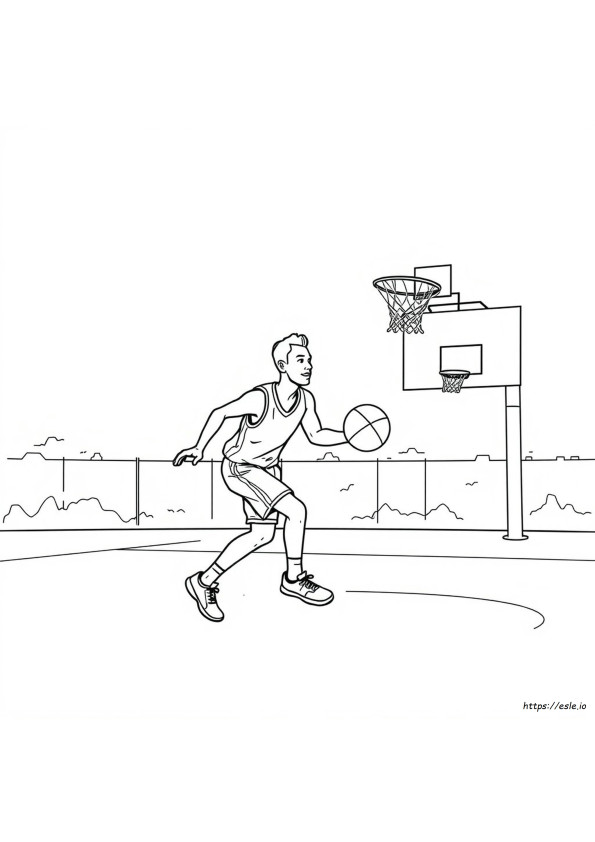 Basketball Player Colouring Pages