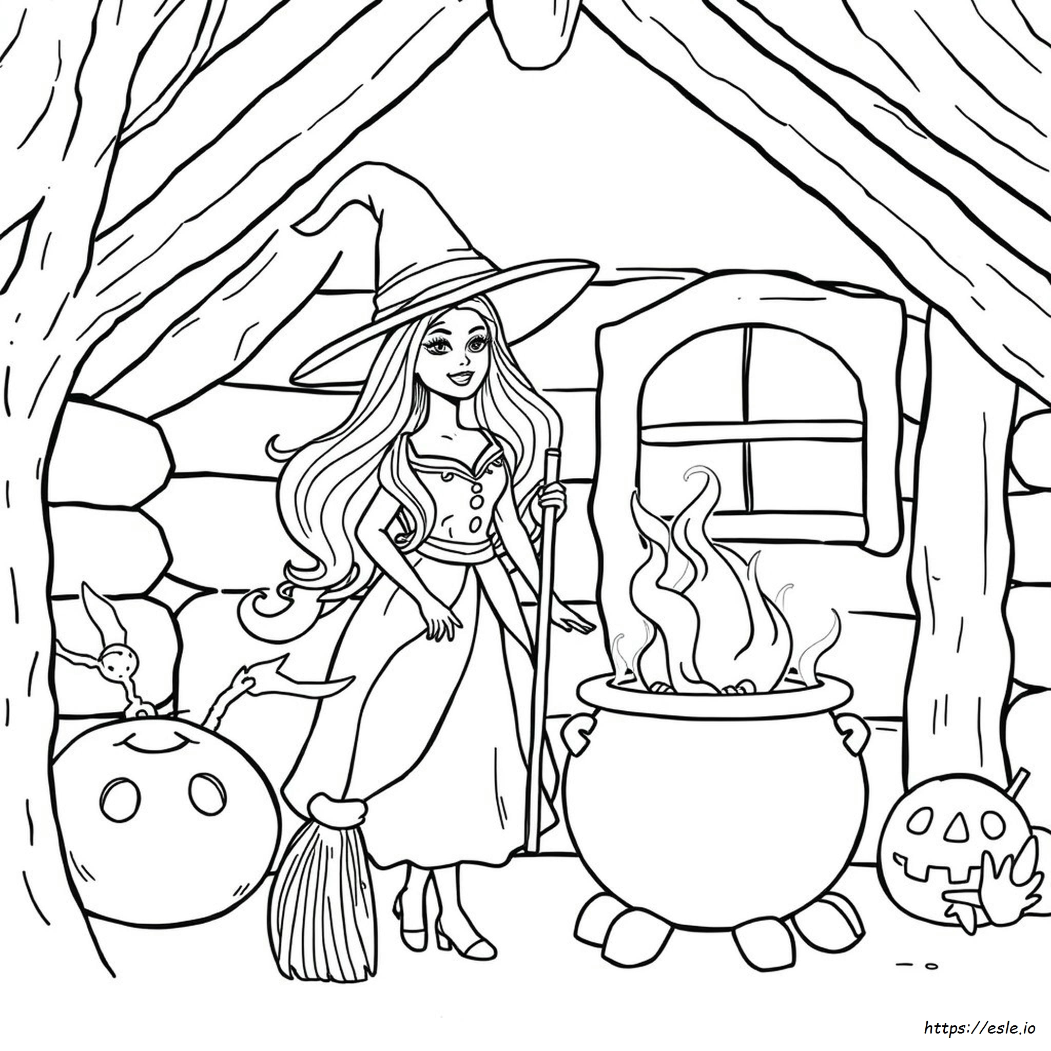 Barbie Witch Coloring Page