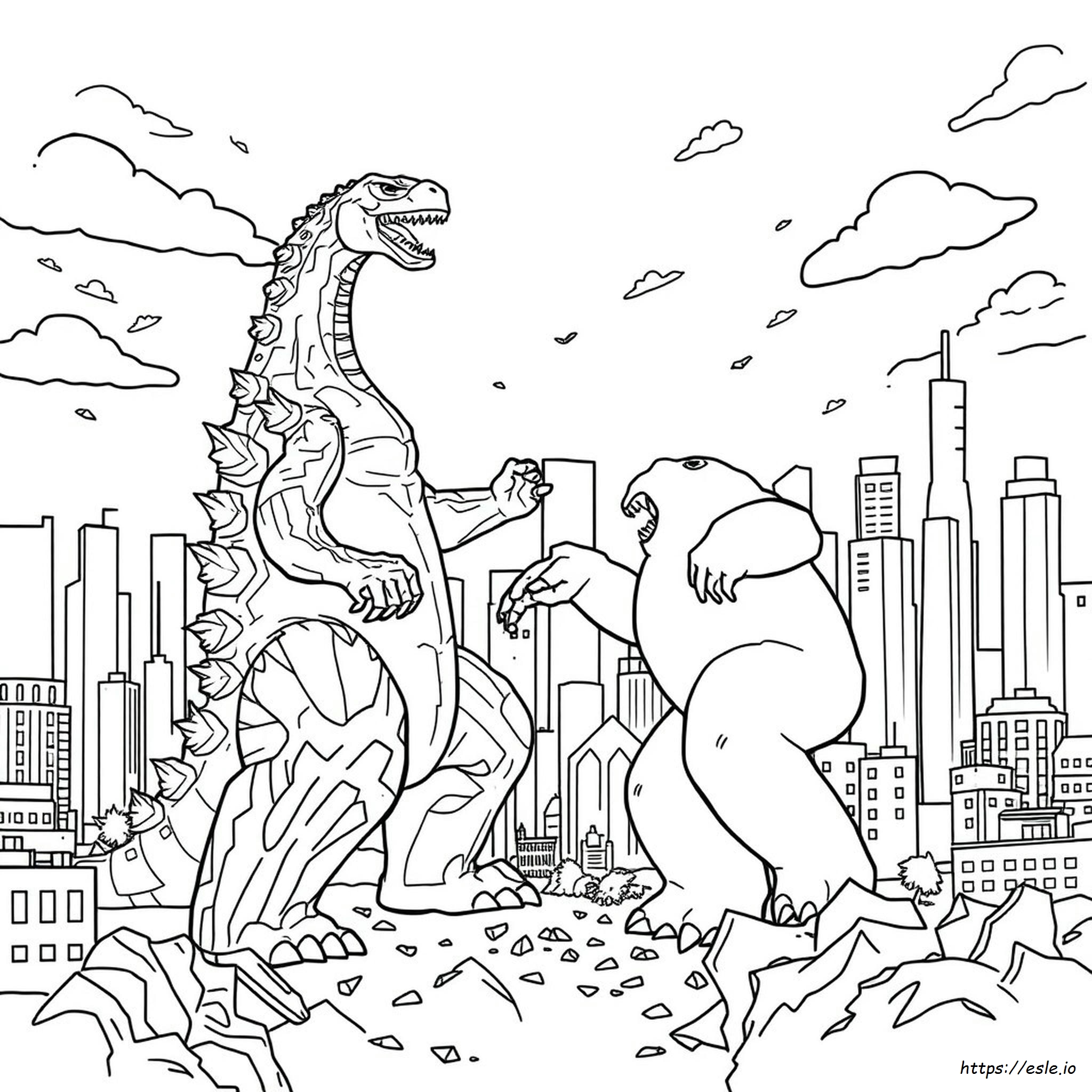 Godzilla Contro Kong Disegni Da Colorare