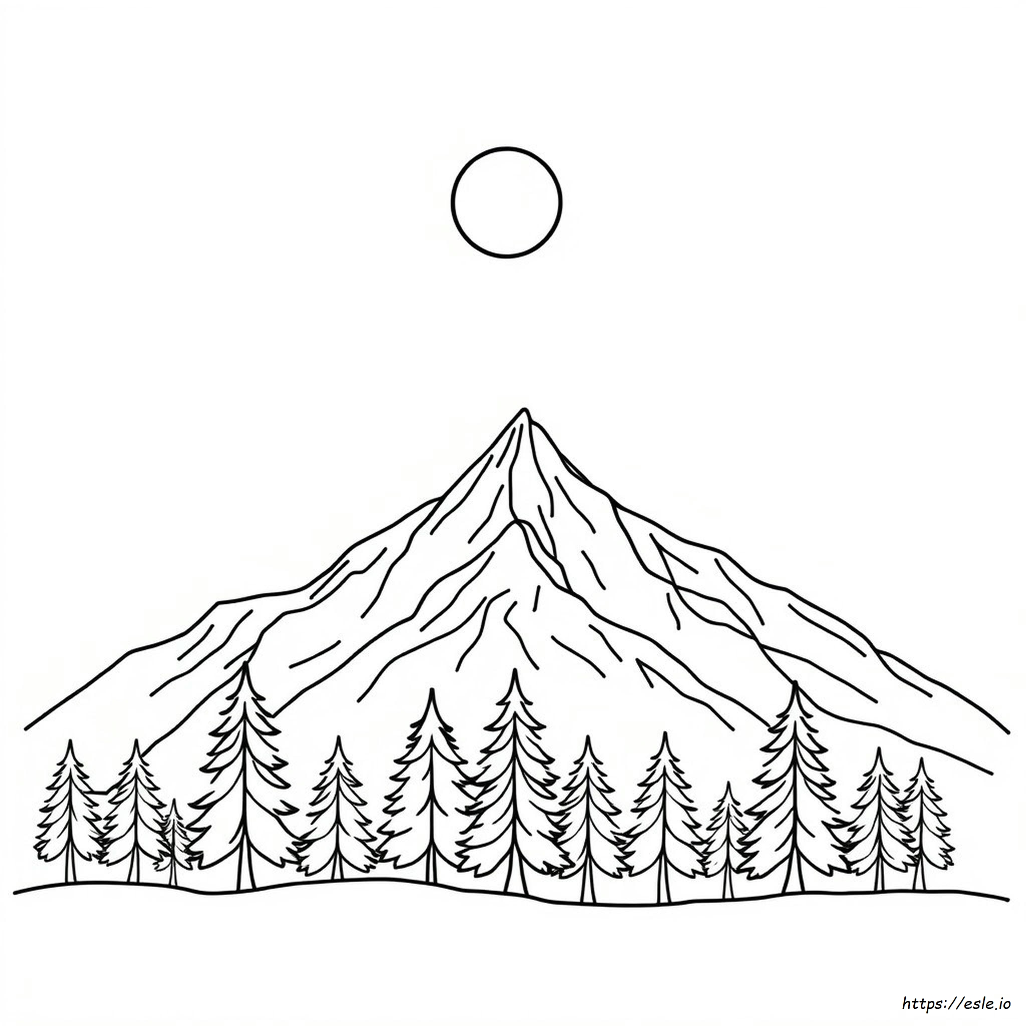 Printable Mountain Landscape Coloring Pages