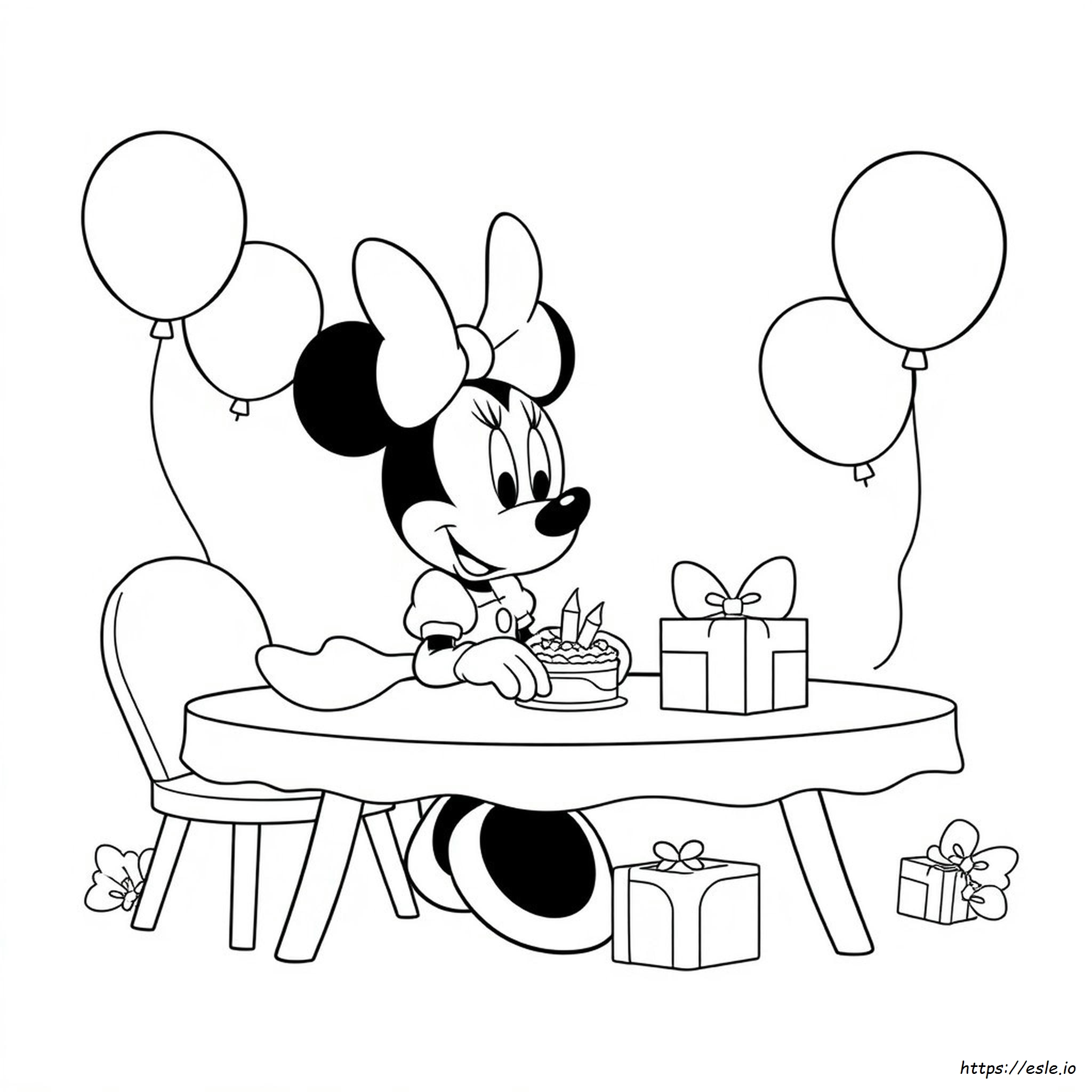 Minnie Mouse Birthday Coloring Pages Printable