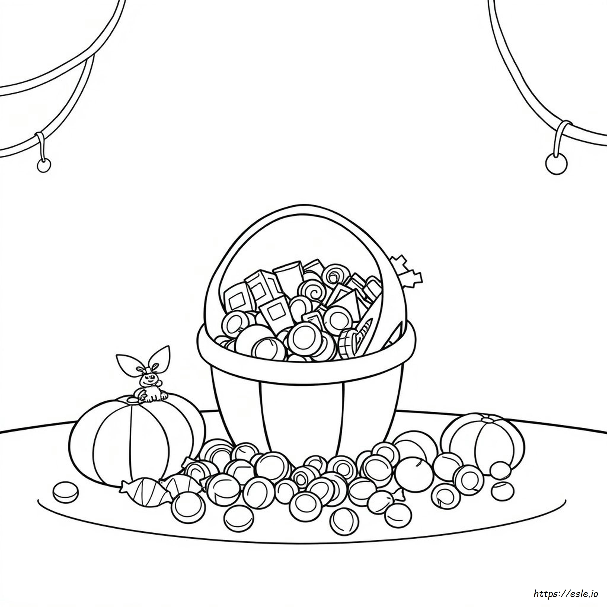 Candy Bucket Coloring Page