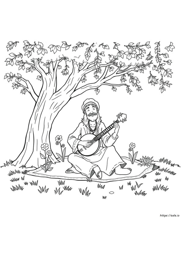 Gambar Mewarnai Hippie