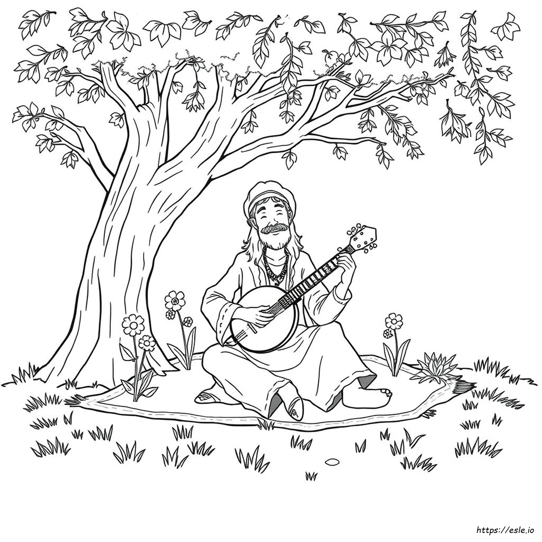 Hippie Coloring Pages
