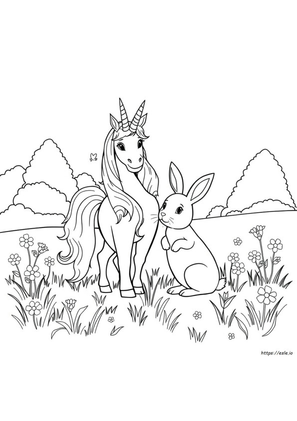 Iepure Unicorn De Colorat