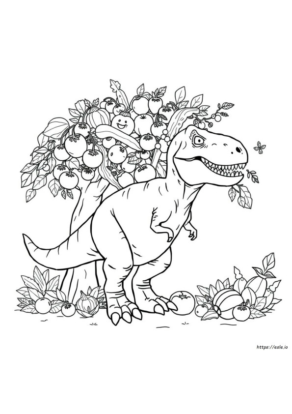 T Rex Meyve Boyama Sayfası