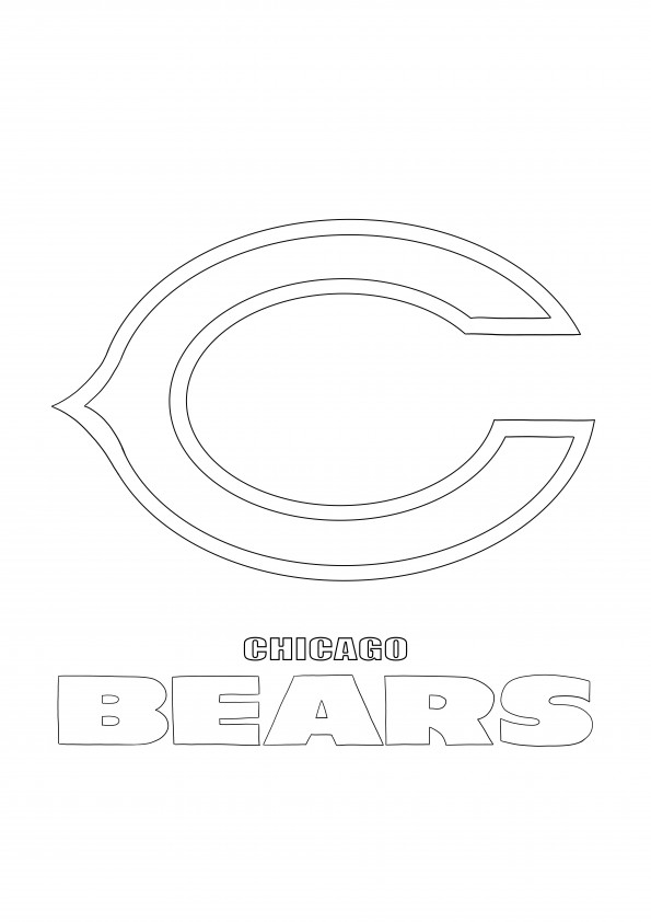 Logo-ul Chicago Bears pentru imprimare și imagine fără culoare pentru copiii care iubesc NFL