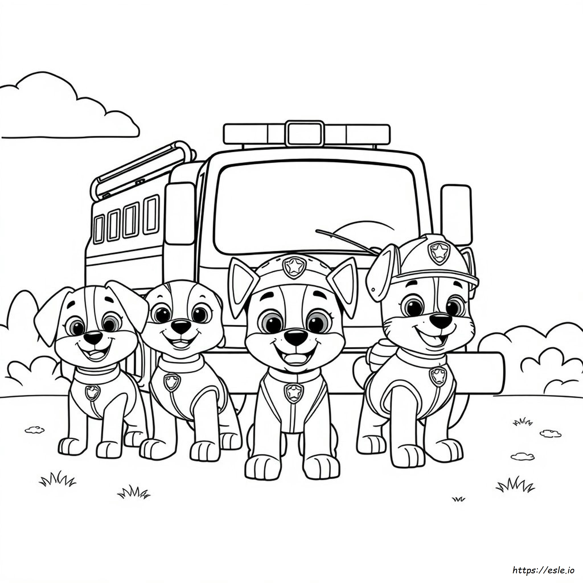 Mighty Pups Colouring Pages