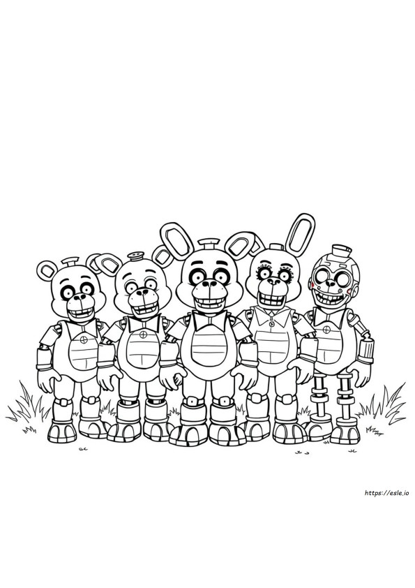 Kolorowanki Fnaf The Twisted Ones