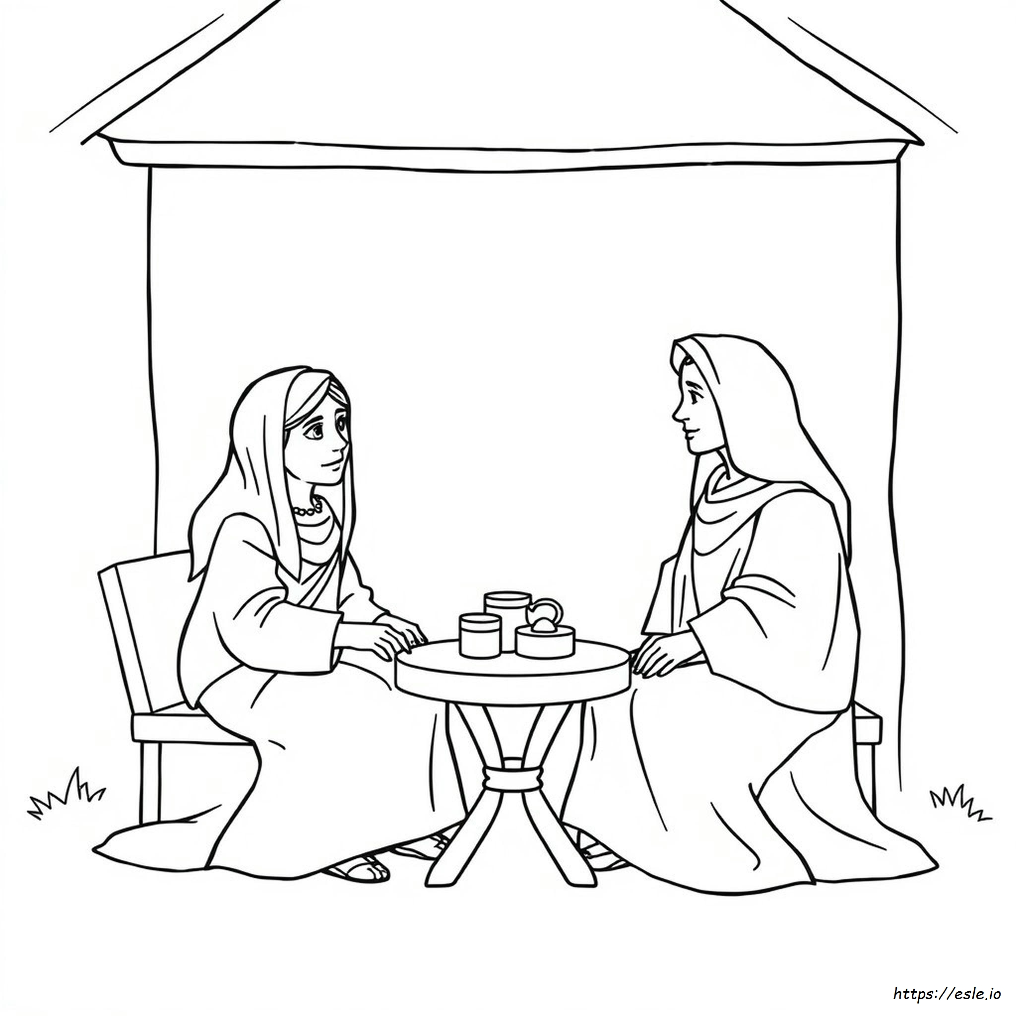 Páginas Para Colorear De La Biblia: María Y Marta