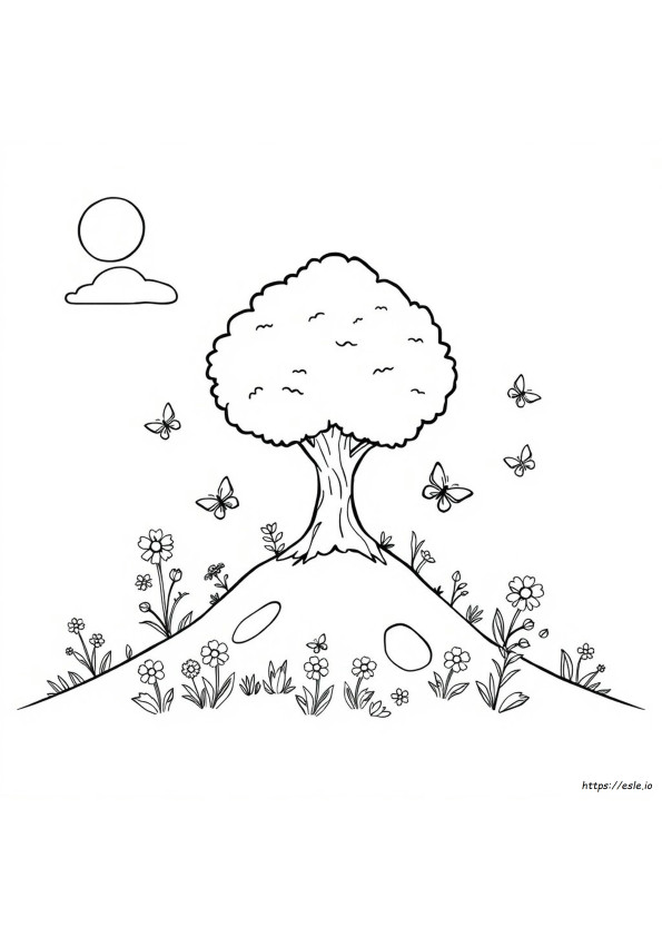 Natureza Fácil Para Colorir