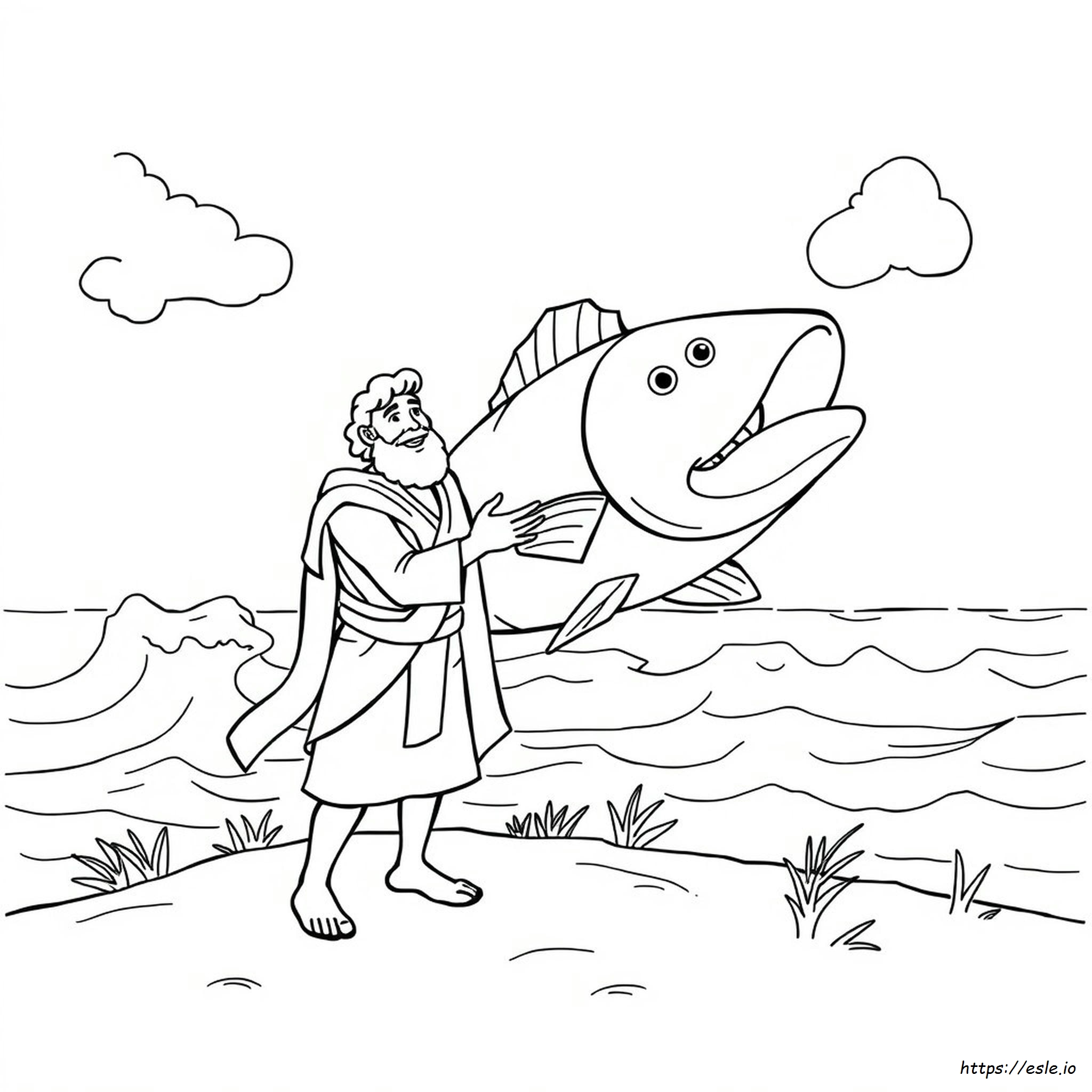 Jonah And The Fish Coloring Page