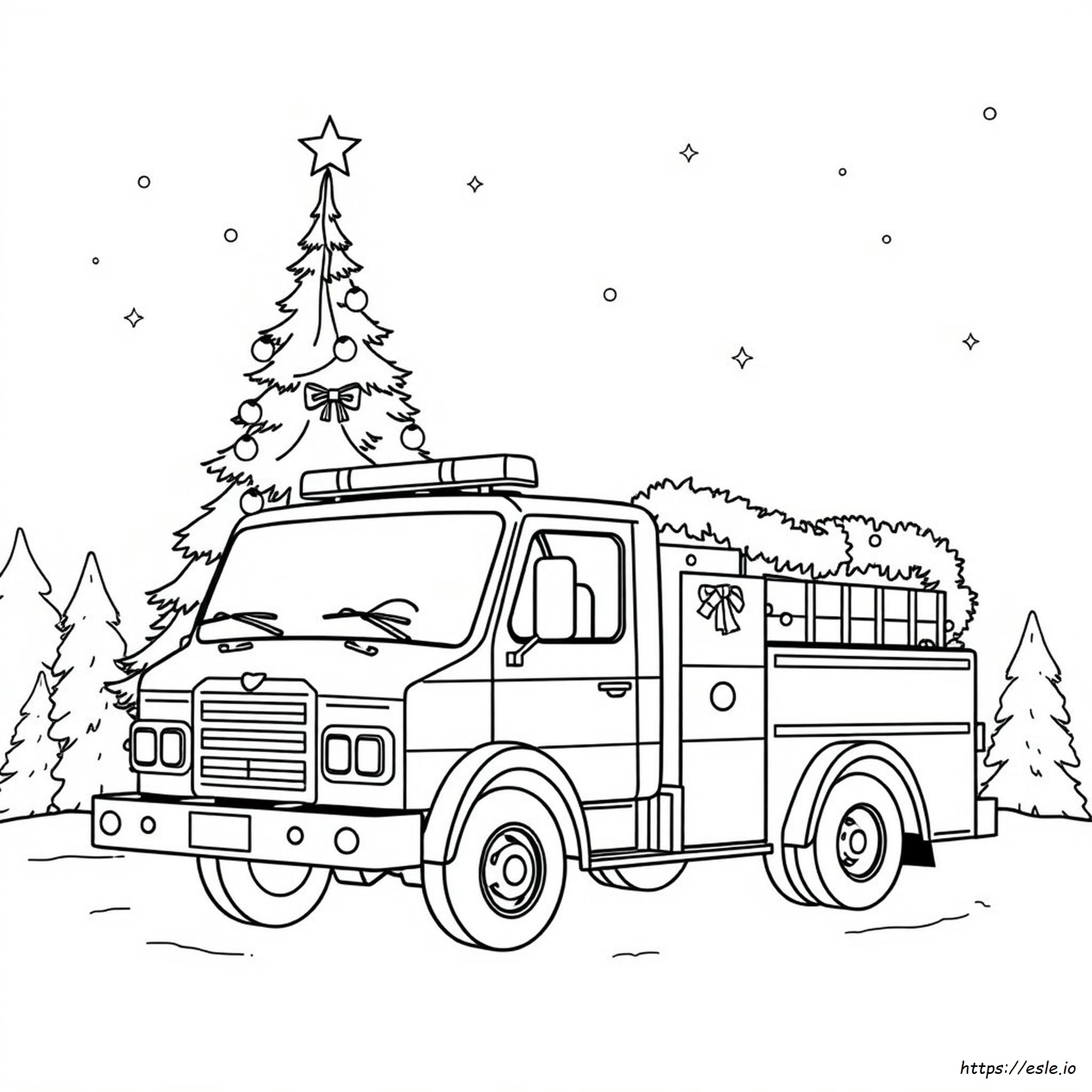Camion Dei Pompieri Natalizi Da Colorare