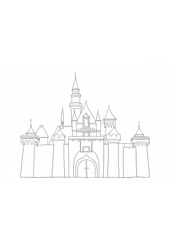 Disney Castle will be preferred to be colored by all kids as it is completely free to print
