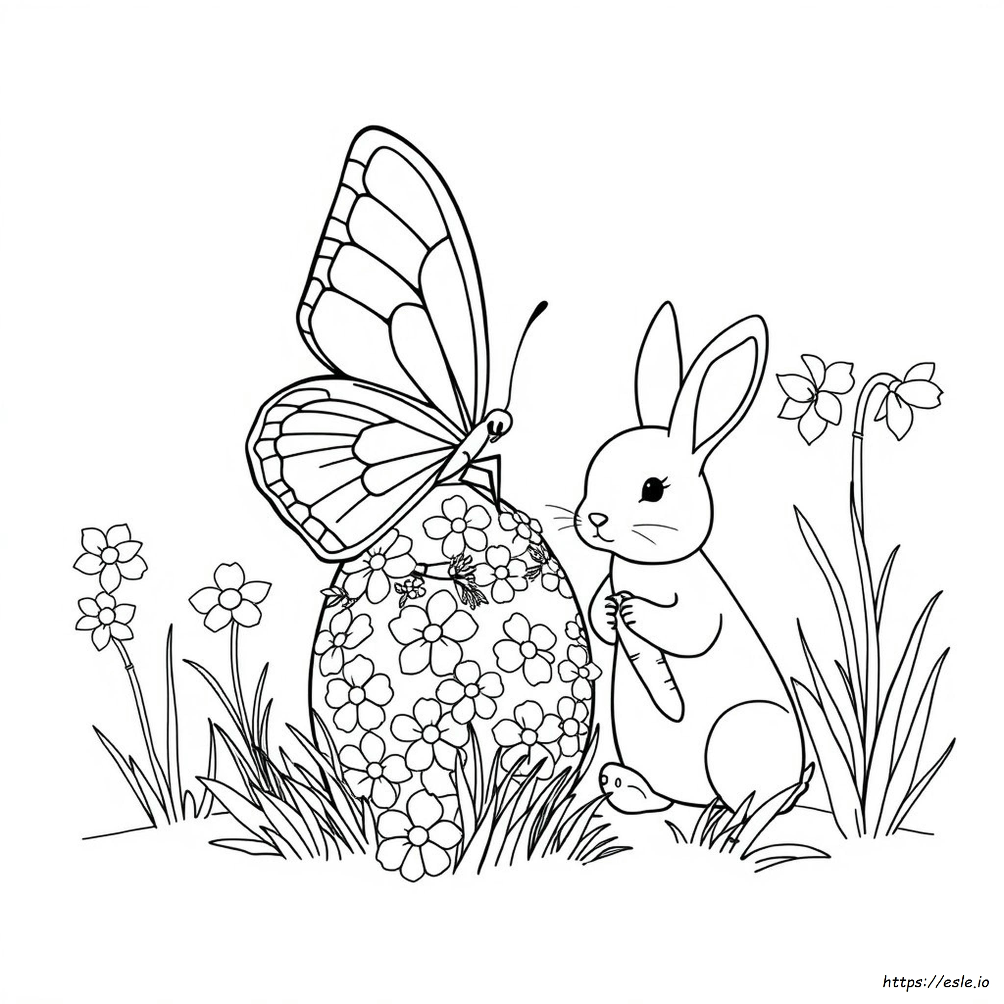 Easter Butterfly Coloring Page