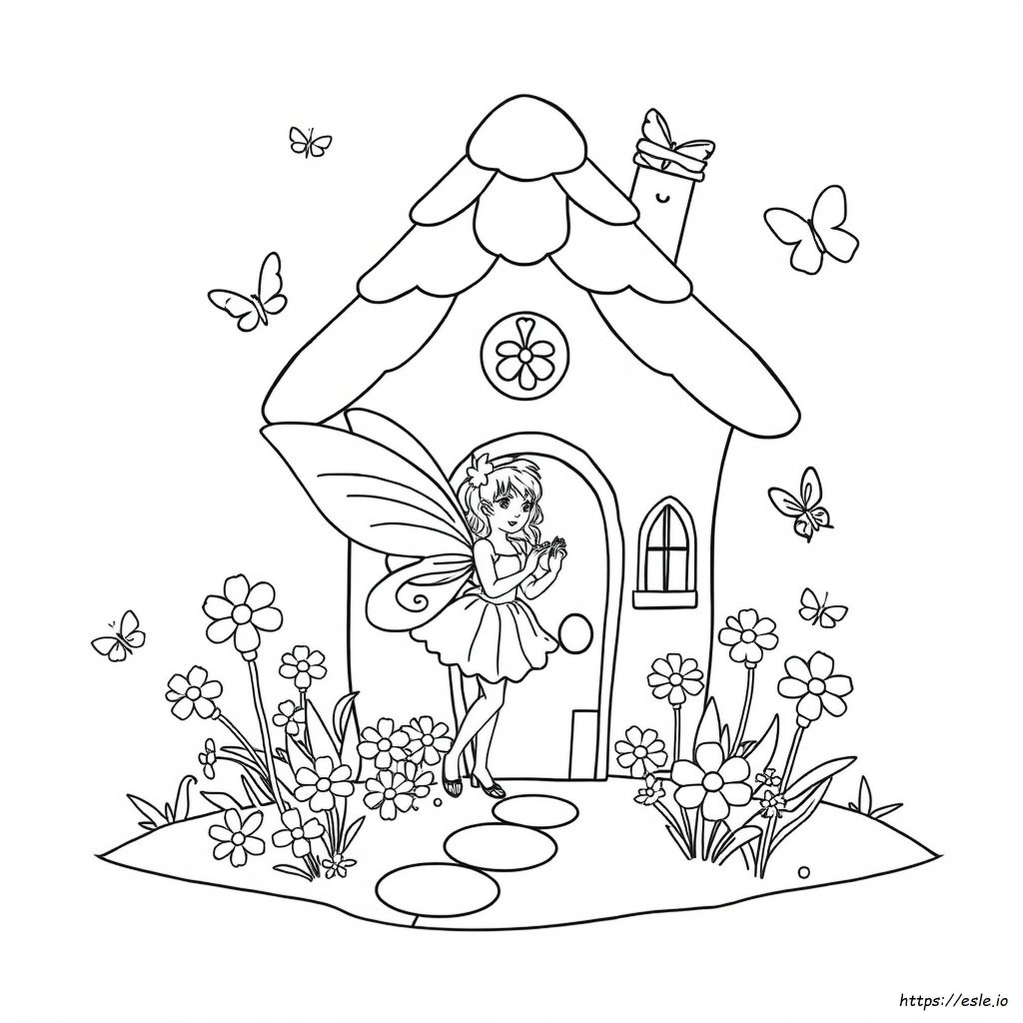 Fairy House Colouring