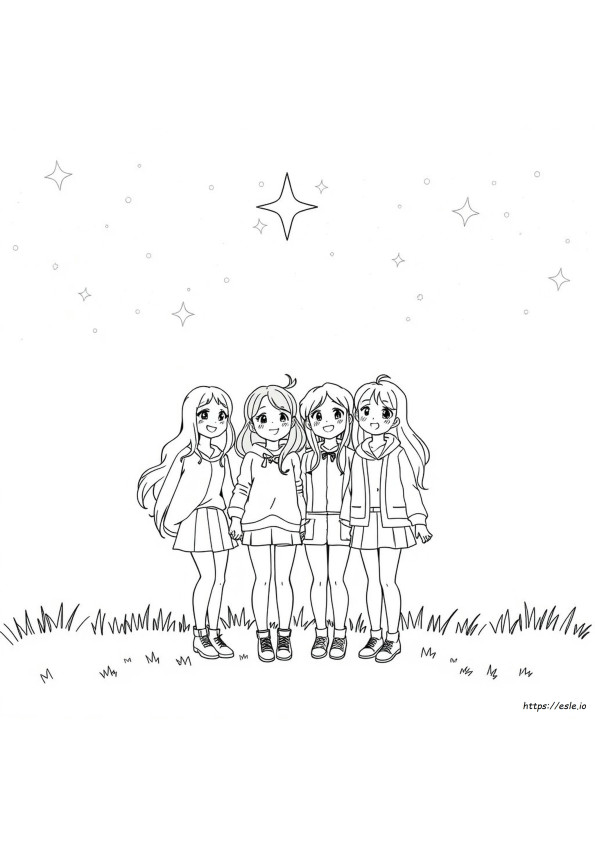 Anime 4 Bff Coloring Pages