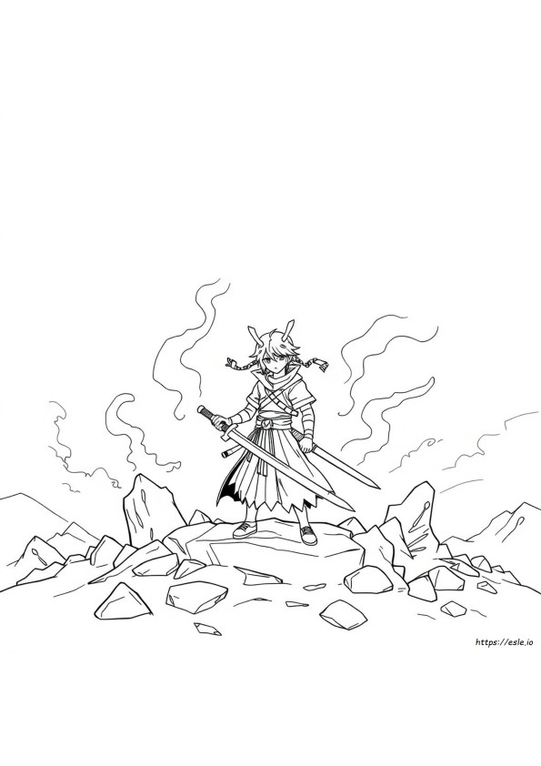Slayer Yoriichi Coloring Page