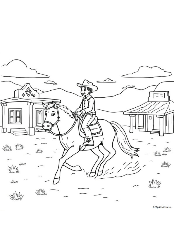 Cowboy Paard Kleurplaten