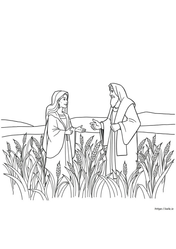 Ruth And Boaz Coloring Sheet