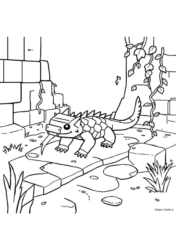 Printable Minecraft Axolotl Coloring Page