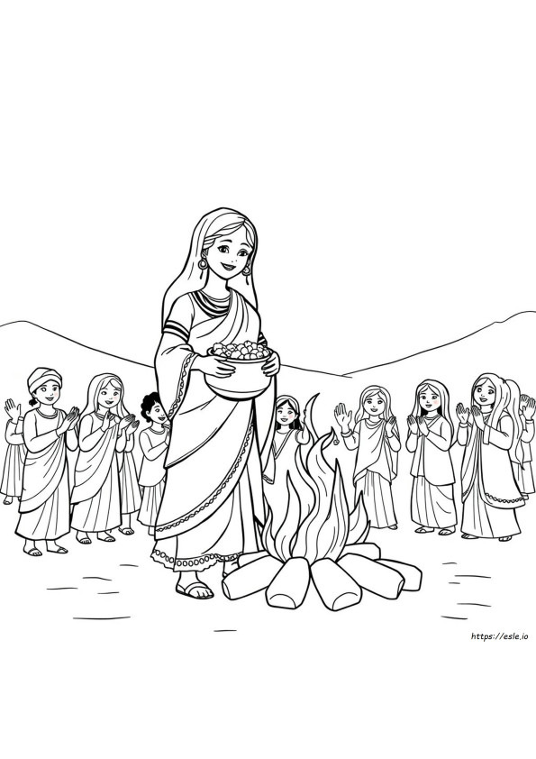 Lohri Pictures For Colouring