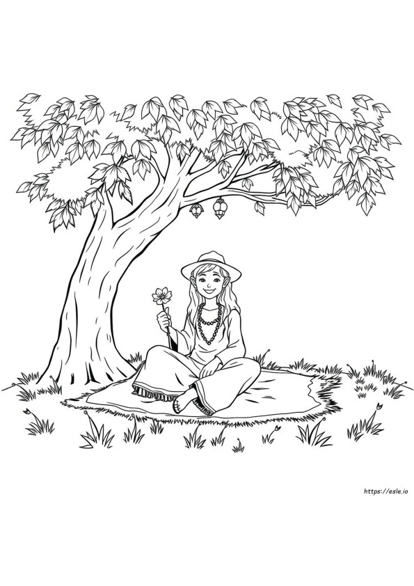Halaman Mewarnai Hippie 420